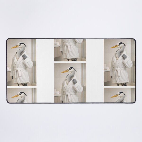 Item preview, Grey Heron White Bathrobe designed and sold by Sillytoe.