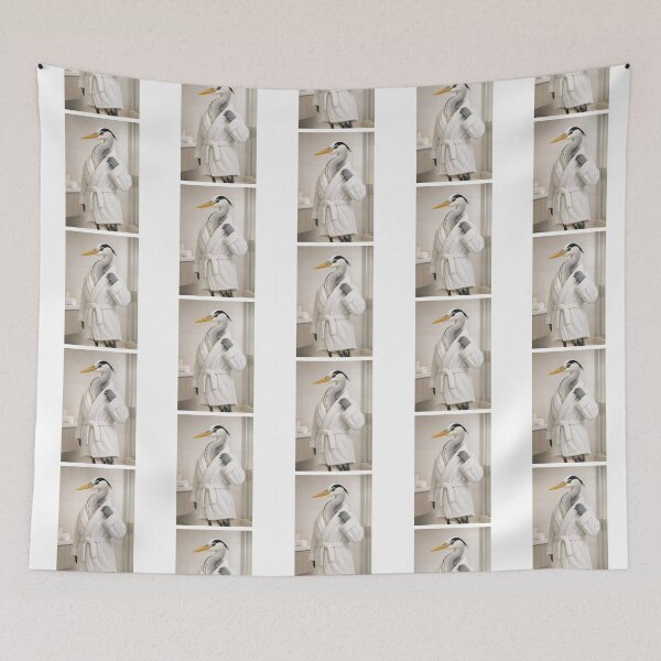 Item preview, Grey Heron White Bathrobe designed and sold by Sillytoe.