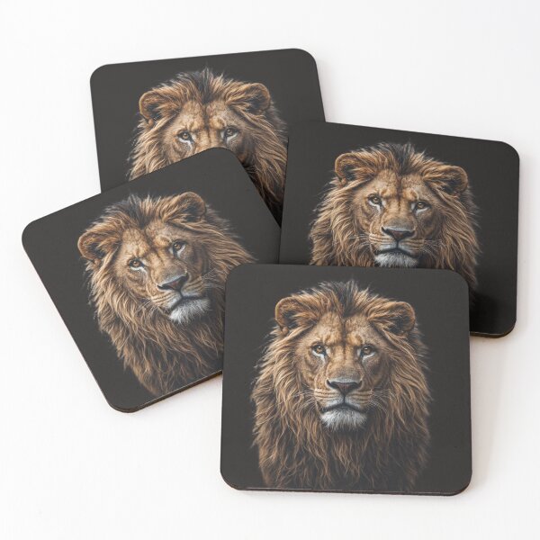 Item preview, Majestic Lion Portrait on Black Background – Wild Predator Art designed and sold by PicturePic.