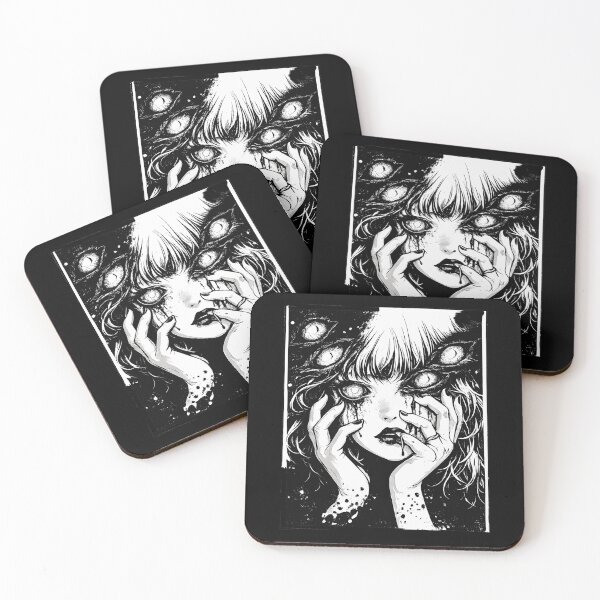 Item preview, Multi Eyed Horror Girl With Tears Dark Fantasy Creepy Art Illustration Apparel designed and sold by slmfams.