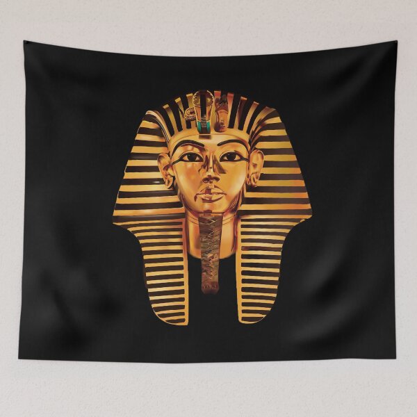 Item preview, Golden Mask of King Tutankhamun - Ancient Egyptian Pharaoh Art designed and sold by ShabanMerch⭐⭐⭐.