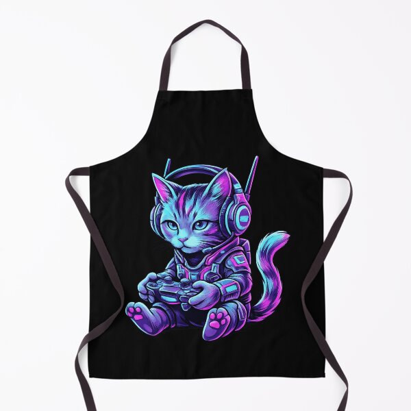 Item preview, Neon Gamer Cat With Headphones And Controller Cyberpunk Gaming Pet Apparel designed and sold by slmfams.