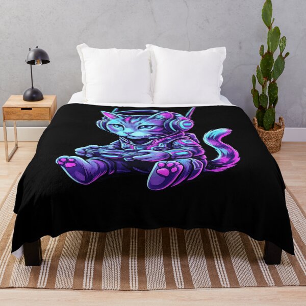 Item preview, Neon Gamer Cat With Headphones And Controller Cyberpunk Gaming Pet Apparel designed and sold by slmfams.