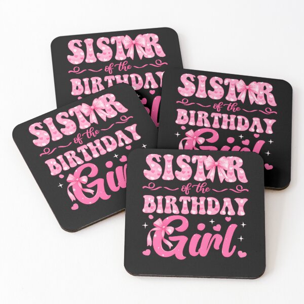 Item preview, Sister Of The Birthday Girl Pink Hearts Bows Cute Party Celebration Apparel designed and sold by slmfams.