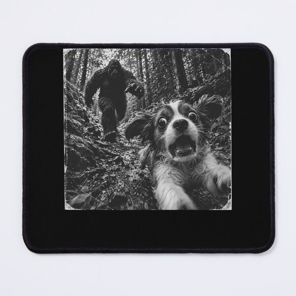 Item preview, Bigfoot Chasing Scared Dog Through Forest Funny Cryptid Chase Humor Apparel designed and sold by slmfams.