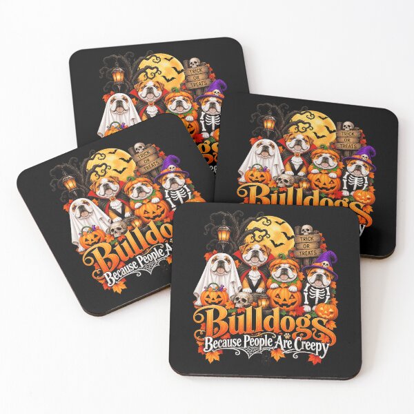 Item preview, Bulldogs Because People Are Creepy Full Moon Halloween Costumes Dog Lover Apparel designed and sold by slmfams.