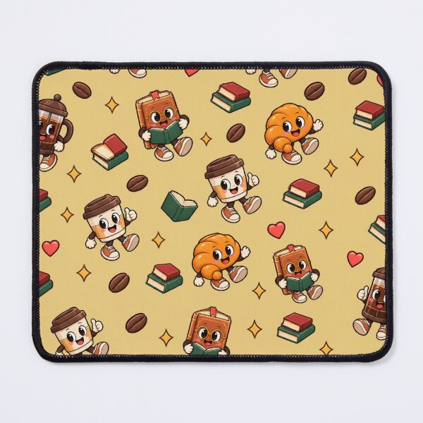 Item preview, Cozy Club Retro Coffee Book Mascot Graphic designed and sold by NovaToons.
