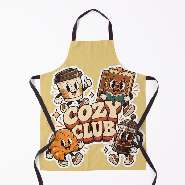 Item preview, Cozy Club Retro Coffee Book Mascot Graphic designed and sold by NovaToons.