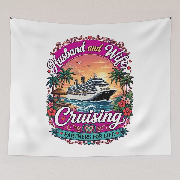 Item preview, Husband & Wife Cruising Couple Cruise Shirt | Nautical Travel Style | Married Couples Vacation Gift designed and sold by Teetreasure2.