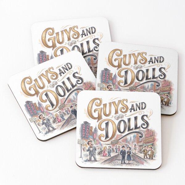 Item preview, Guys and Dolls the Musical - Whimsical Theater Art designed and sold by Lyric Vault - Rock on.