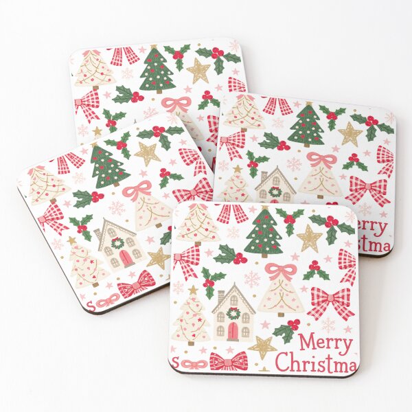 Item preview, Cut Pink Christmas Pattern designed and sold by Inspired Life Creative.