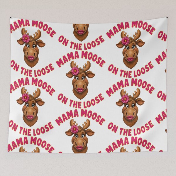 Item preview, Mama Moose On The Loose Cute Animal Art designed and sold by ScenicRoute66.