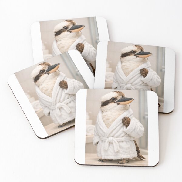 Item preview, Kookaburra White Bathrobe designed and sold by Sillytoe.