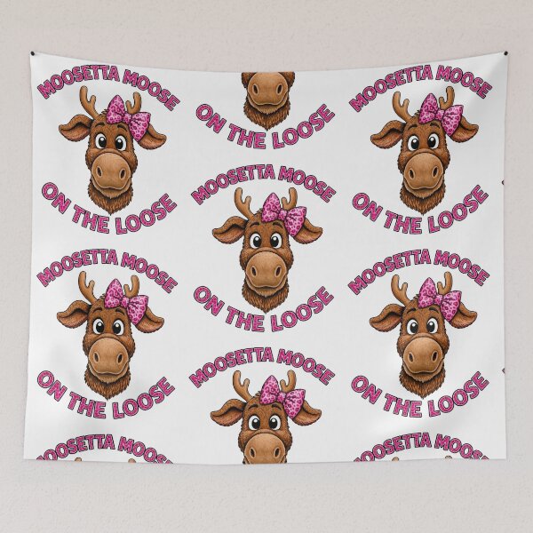 Item preview, Moosetta Moose On The Loose Cute Animal Art designed and sold by ScenicRoute66.