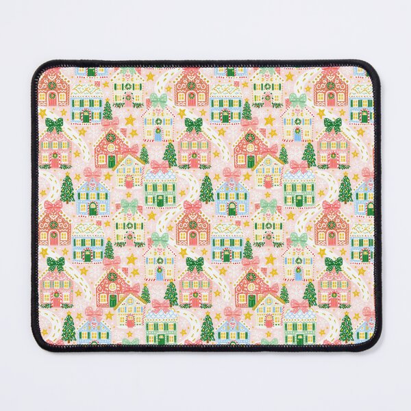Item preview, Cute Pink Christmas Village Pattern designed and sold by Inspired Life Creative.