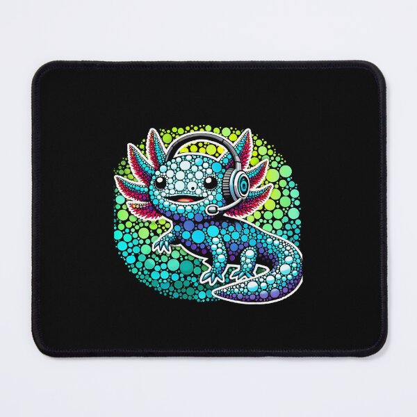 Item preview, Gamer Axolotl With Headphones Polka Dot designed and sold by nryum.
