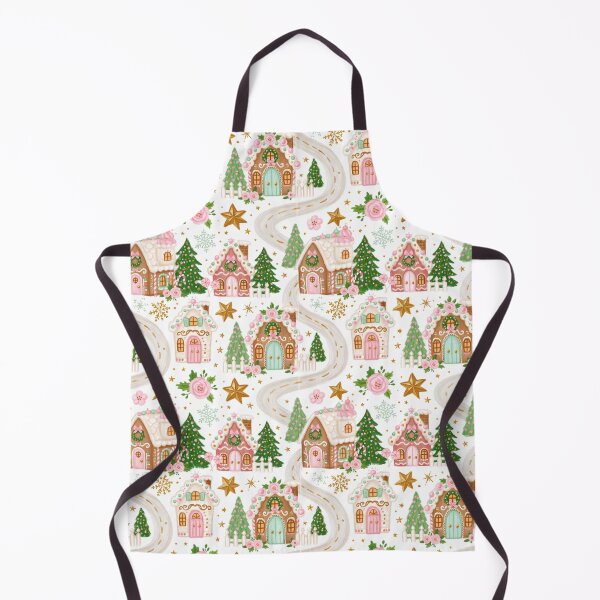 Item preview, Cute Pink Christmas Village Pattern designed and sold by Inspired Life Creative.