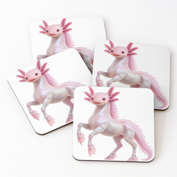 Item preview, Cute Pink Axolotl Horse Hybrid Fantasy Creature designed and sold by Mementoo.