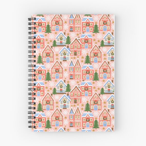 Item preview, Cute Pink Christmas Village Pattern designed and sold by Inspired Life Creative.