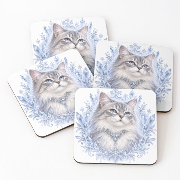 Item preview, Elegant Winter Cat with Ice Crystals designed and sold by CanArtVision.