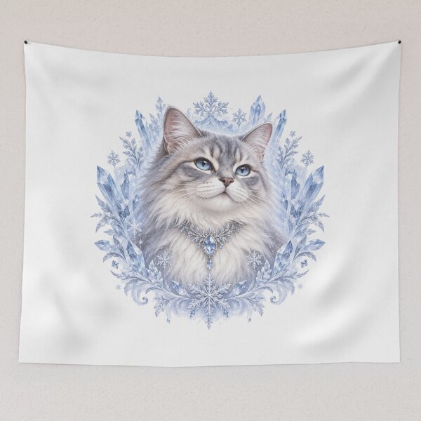Item preview, Elegant Winter Cat with Ice Crystals designed and sold by CanArtVision.