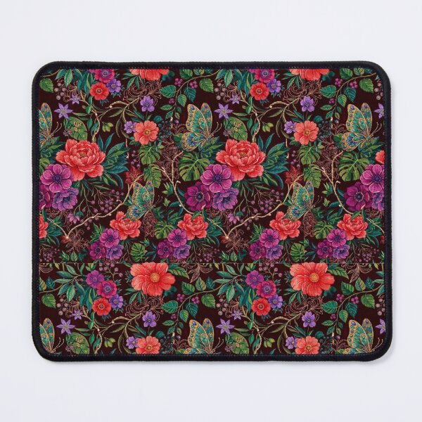 Item preview, Vintage Botanical Floral & Golden Butterfly - Dark Academia Garden Pattern designed and sold by lovelys-store.