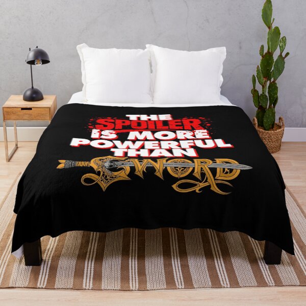 Item preview, The Spoiler Is More Powerful Than The Sword – Funny Gamer Typography Graphic Tee designed and sold by Overlord Kingdom.