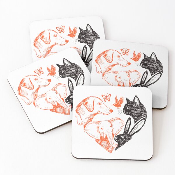 Item preview, Surreal Animal Portrait Orange Black Linework designed and sold by DariaOltes.