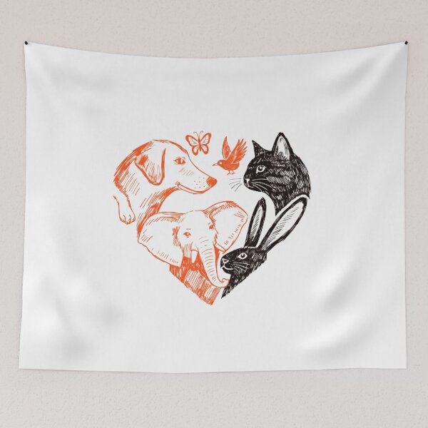 Item preview, Surreal Animal Portrait Orange Black Linework designed and sold by DariaOltes.