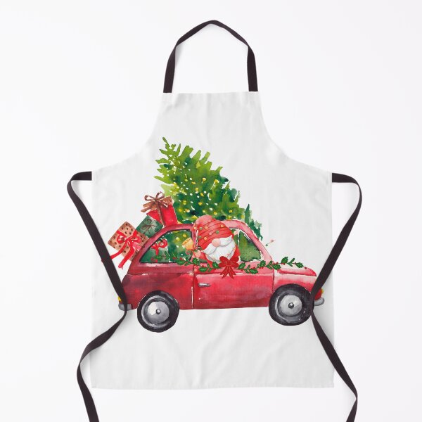 Item preview, Christmas gnome in watercolor in an old red car designed and sold by VibranPalette.
