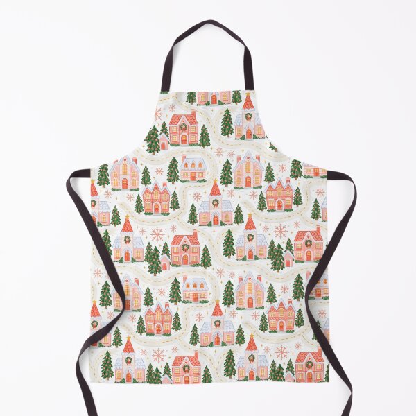 Item preview, Cute Pink Christmas Village Pattern designed and sold by Inspired Life Creative.