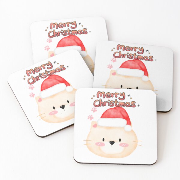 Item preview, Merry Christmas Kawaii Cat Cute Santa Hat (7 words) designed and sold by     Sela Art .