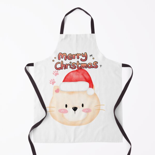 Item preview, Merry Christmas Kawaii Cat Cute Santa Hat (7 words) designed and sold by Sela Art .