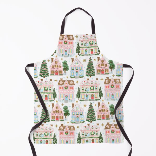 Item preview, Cute Pink Christmas Village Pattern designed and sold by Inspired Life Creative.