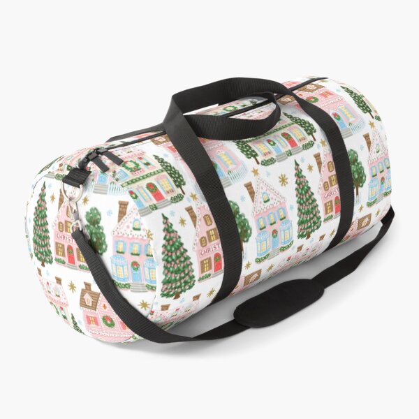 Item preview, Cute Pink Christmas Village Pattern designed and sold by Inspired Life Creative.