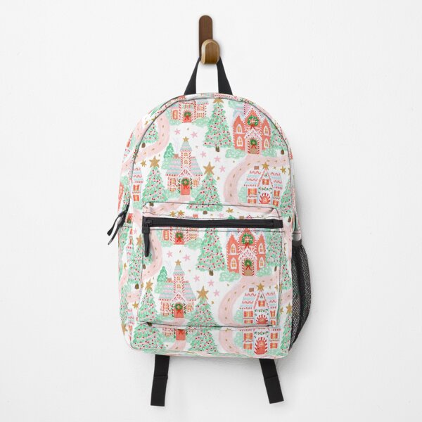 Item preview, Cute Pink Christmas Village Pattern designed and sold by Inspired Life Creative.