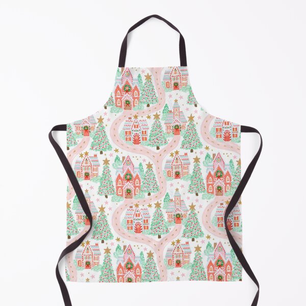 Item preview, Cute Pink Christmas Village Pattern designed and sold by Inspired Life Creative.