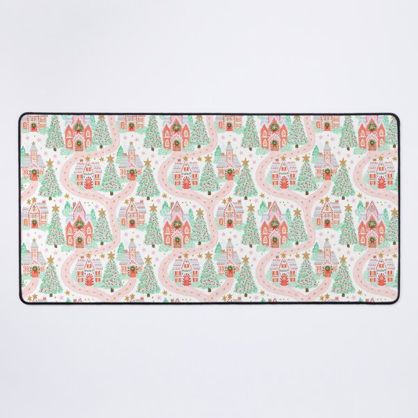 Item preview, Cute Pink Christmas Village Pattern designed and sold by Inspired Life Creative.