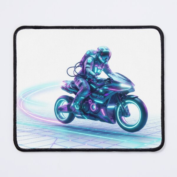 Item preview, Futuristic Cyberpunk Neon Astronaut Motorcycle Rider Art designed and sold by Rahat3344.