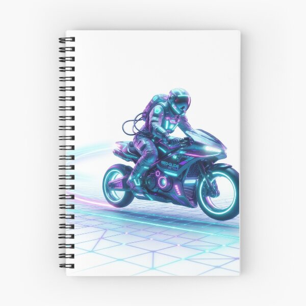 Item preview, Futuristic Cyberpunk Neon Astronaut Motorcycle Rider Art designed and sold by Rahat3344.