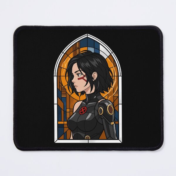 Item preview, Alita Alita Battle Angel Orange Stained Glass Cyber Portrait designed and sold by mildaclairmo.