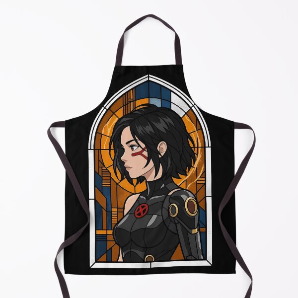 Item preview, Alita Alita Battle Angel Orange Stained Glass Cyber Portrait designed and sold by mildaclairmo.