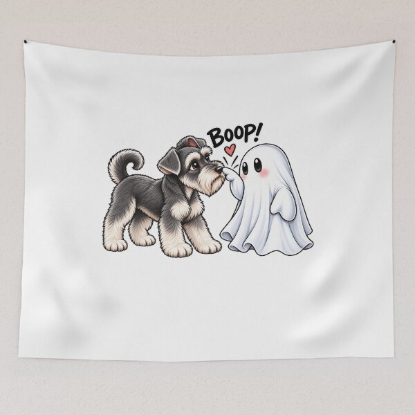 Item preview, Funny Schnauzer and Ghost Boop Cute Halloween Dog Spooky Pet Humor designed and sold by beoldfashioned.