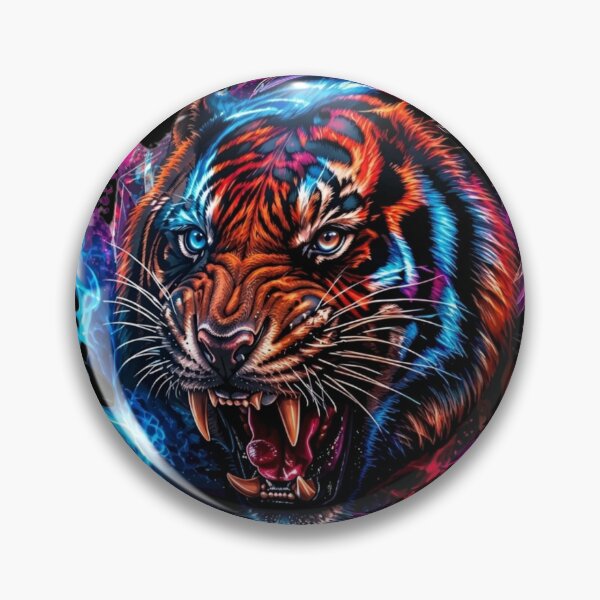 Item preview, Neon Cosmic Tiger Splash Art Graphic designed and sold by RoyalDeluxGo.