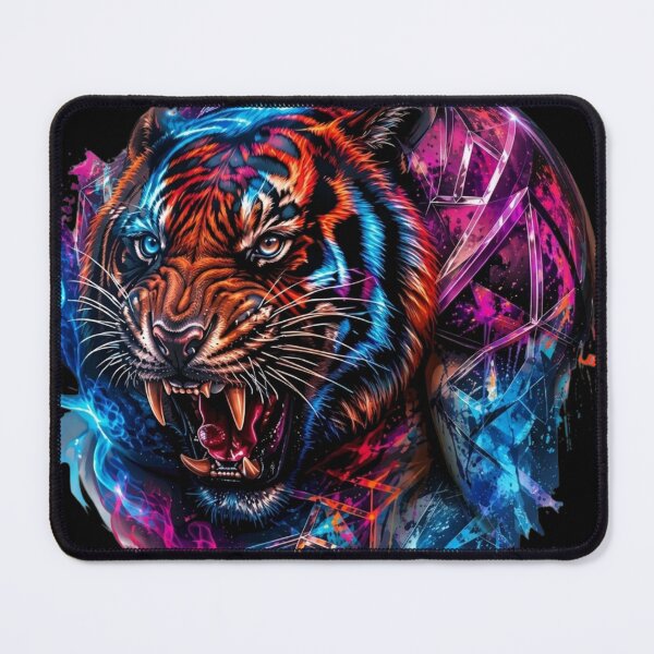 Item preview, Neon Cosmic Tiger Splash Art Graphic designed and sold by RoyalDeluxGo.