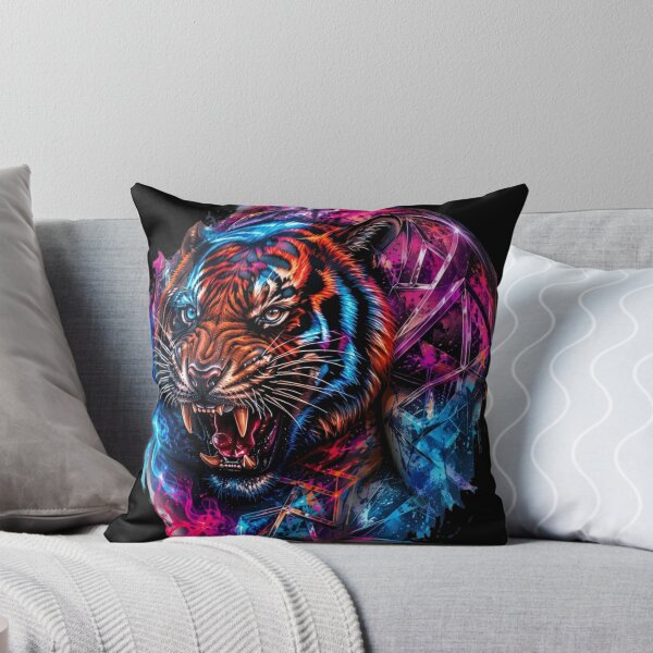 Item preview, Neon Cosmic Tiger Splash Art Graphic designed and sold by RoyalDeluxGo.