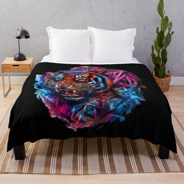 Item preview, Neon Cosmic Tiger Splash Art Graphic designed and sold by RoyalDeluxGo.