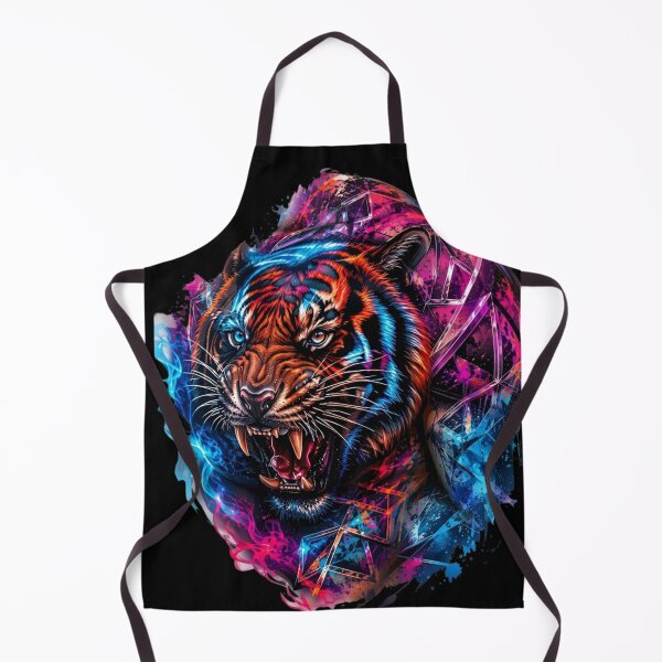 Item preview, Neon Cosmic Tiger Splash Art Graphic designed and sold by RoyalDeluxGo.