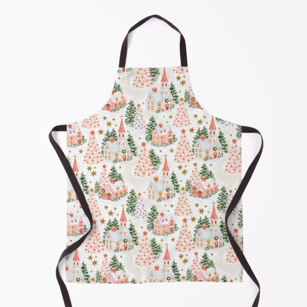 Item preview, Cute Pink Christmas Village Pattern designed and sold by Inspired Life Creative.
