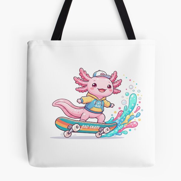Item preview, Cute Skateboarder Pink Axolotl with Colorful Splash designed and sold by Rahat3344.